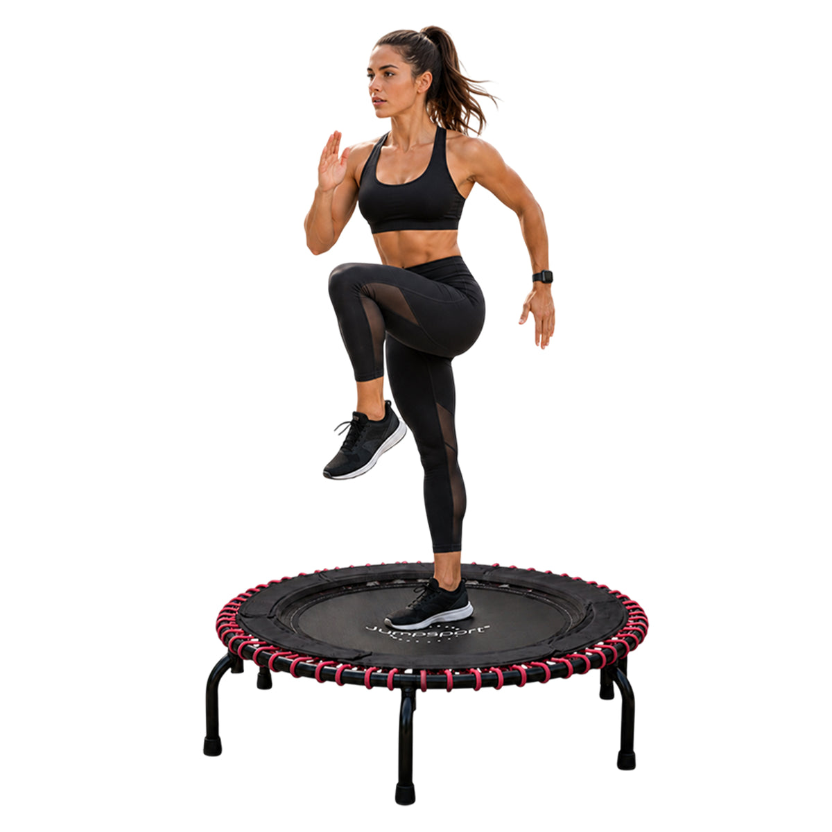 JumpSport 220 Workout Rebounder for Adults, 39" Mini Fitness Trampoline, Black - VMInnovations