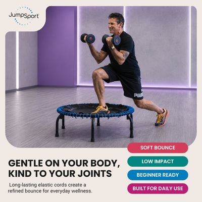 JumpSport 230 Workout Rebounder for Adults, 39" Mini Fitness Trampoline, Black - VMInnovations