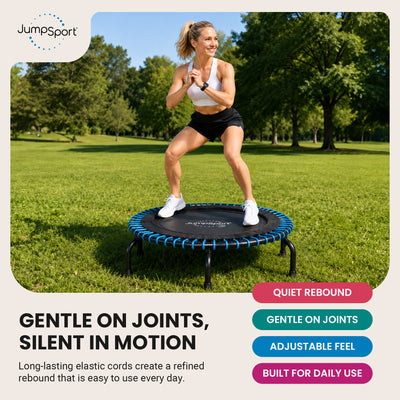 JumpSport 220 Workout Rebounder for Adults, 39" Mini Fitness Trampoline, Black - VMInnovations