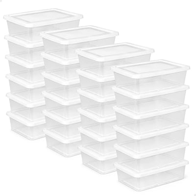 Sterilite 12Qt Storage Box, Stackable Plastic Container, Home Organizer, 24 Pack
