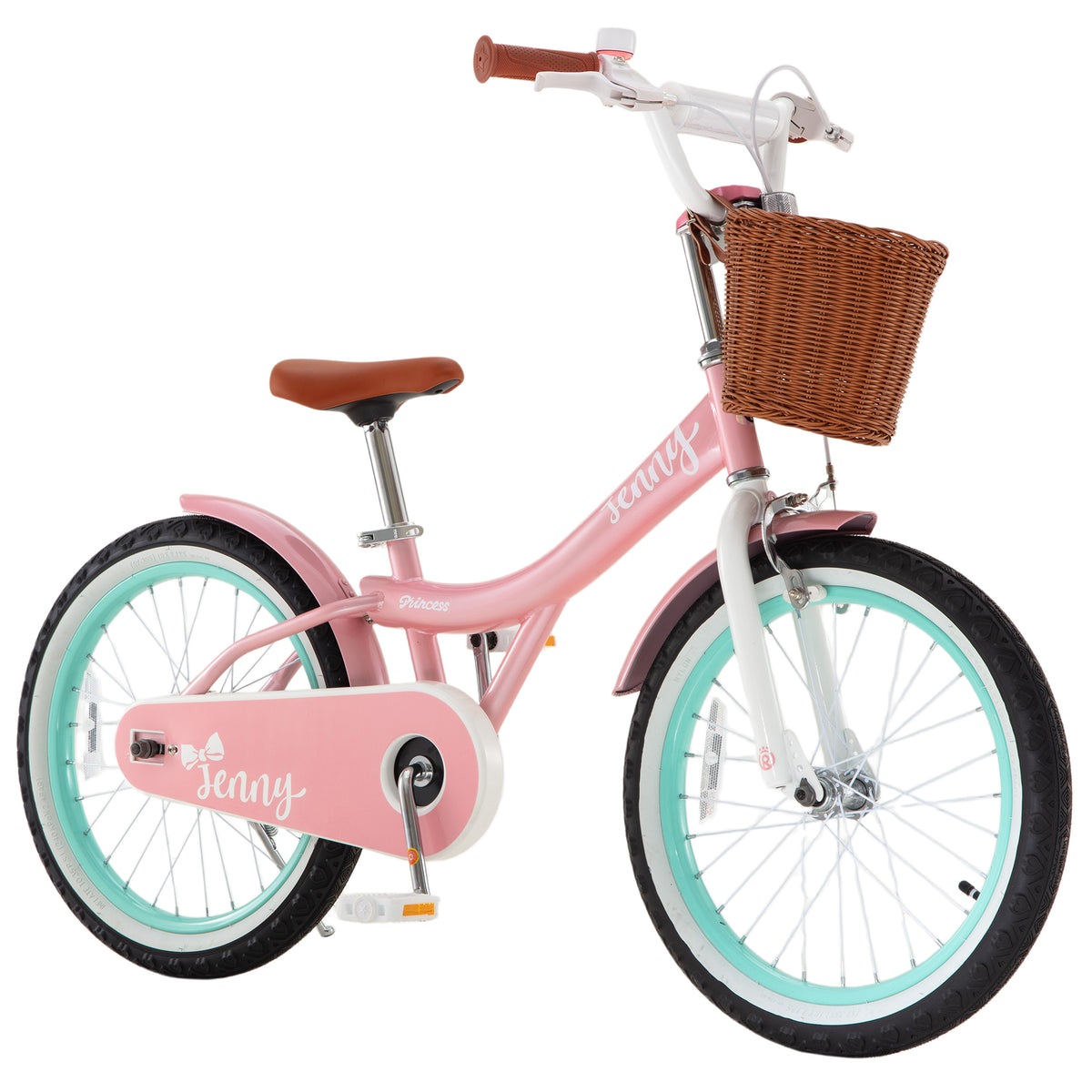 RoyalBaby Princess Outdoor Kid's Bicycle with Basket, 20 Inch, Jenny Pink/Mint