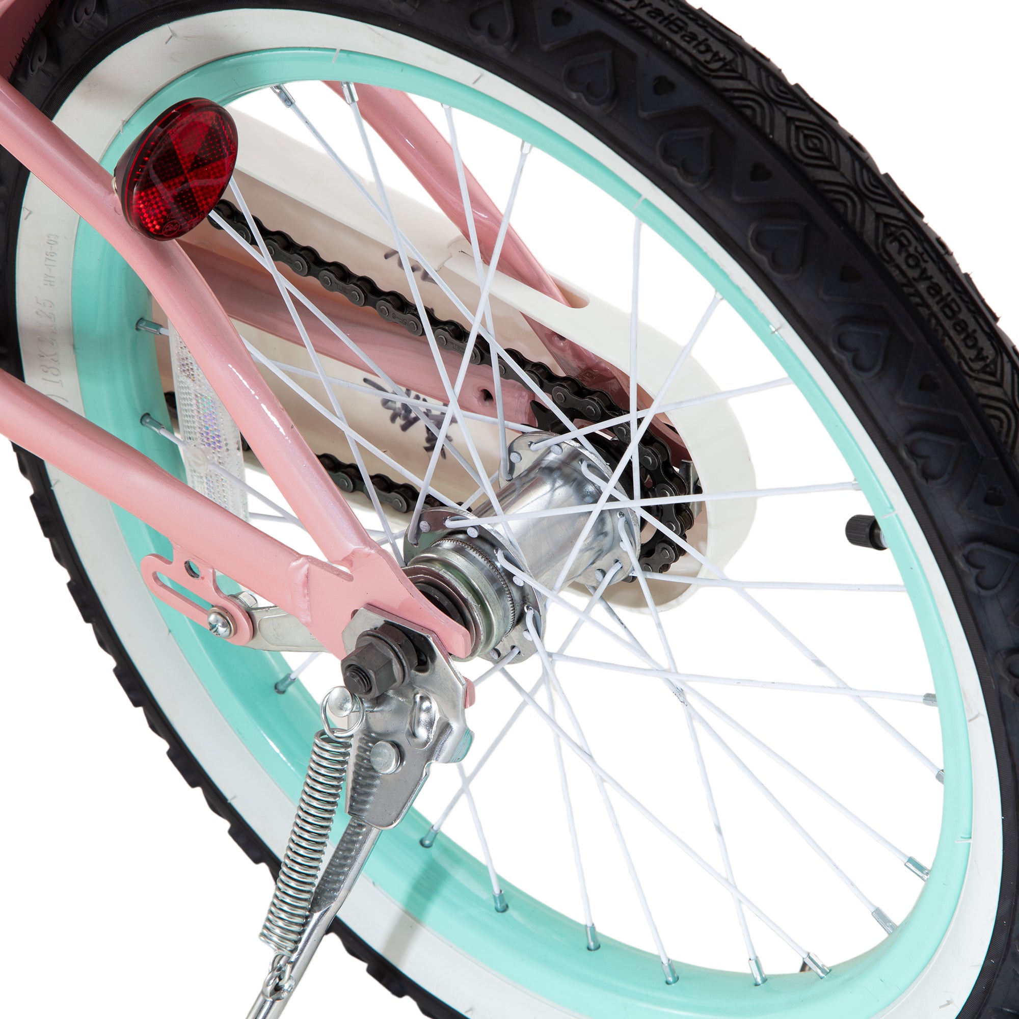 RoyalBaby Princess Girl Kid Outdoor Bicycle 18" with Kickstand, Jenny/Pink-Mint - VMInnovations