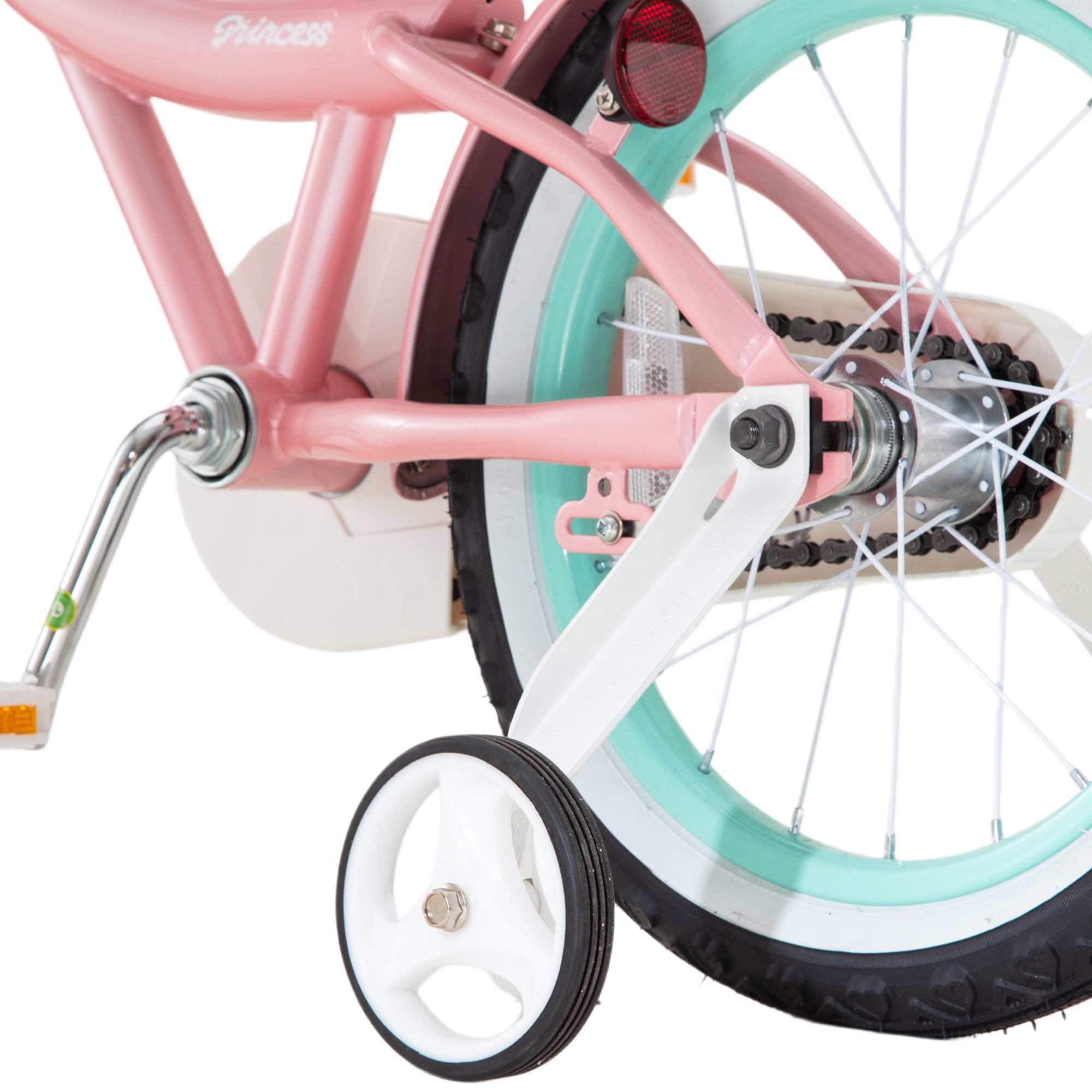 RoyalBaby Princess Girl Kids Bicycle 14" with Training Wheels, Jenny/Pink-Mint - VMInnovations