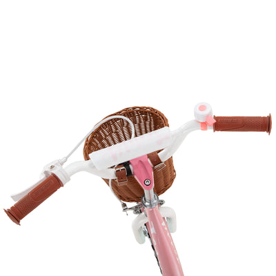 RoyalBaby Princess Girl Kids Bicycle 14" with Training Wheels, Jenny/Pink-Mint - VMInnovations