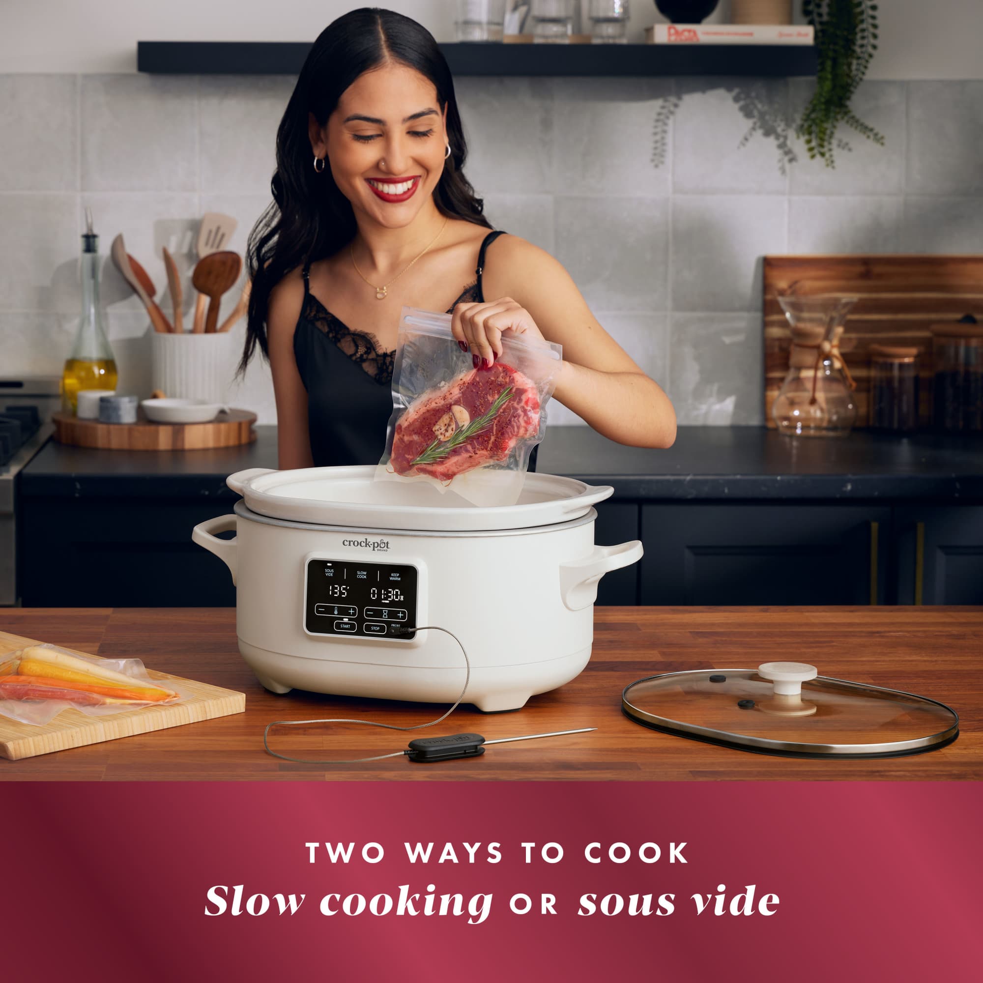 Crock-Pot Programmable 6-Quart Ceramic Slow Cooker with Sous Vide, (Used)