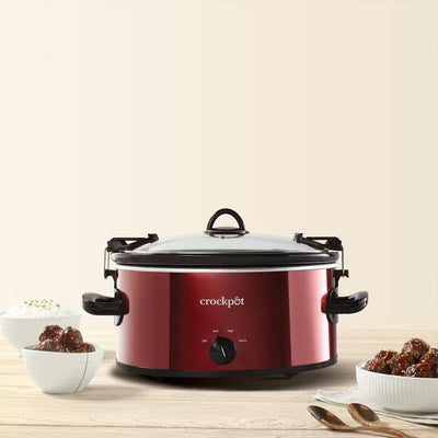 Crock-Pot Cook and Carry Manual Slow Cooker for Travel & Home, 6 Qt (Open Box)