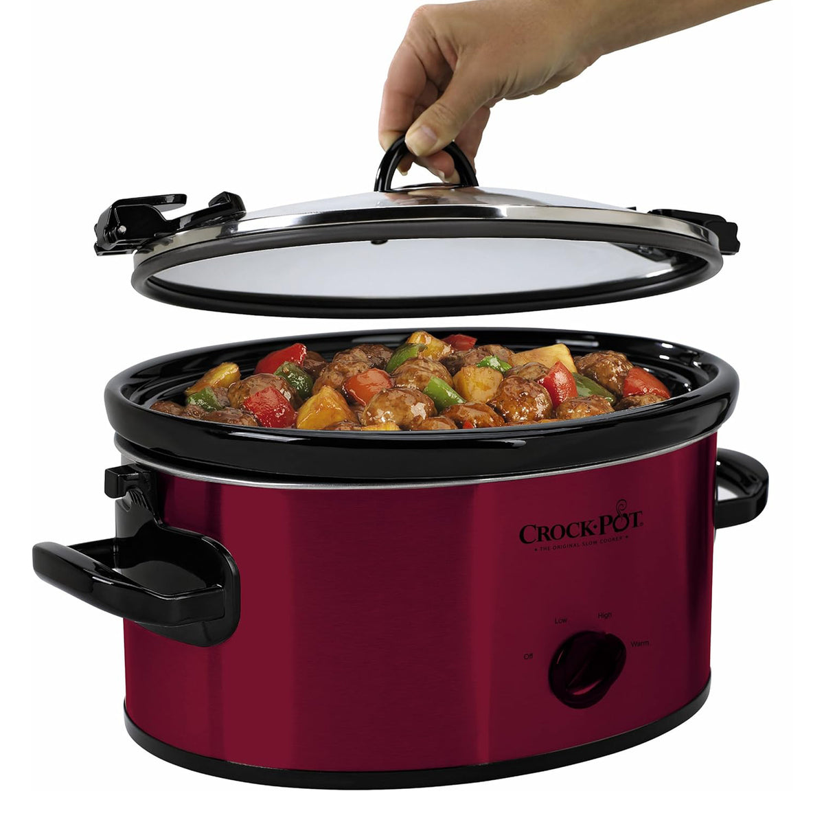 Crock-Pot Cook and Carry Manual Slow Cooker for Travel & Home, 6 Qt (Open Box)
