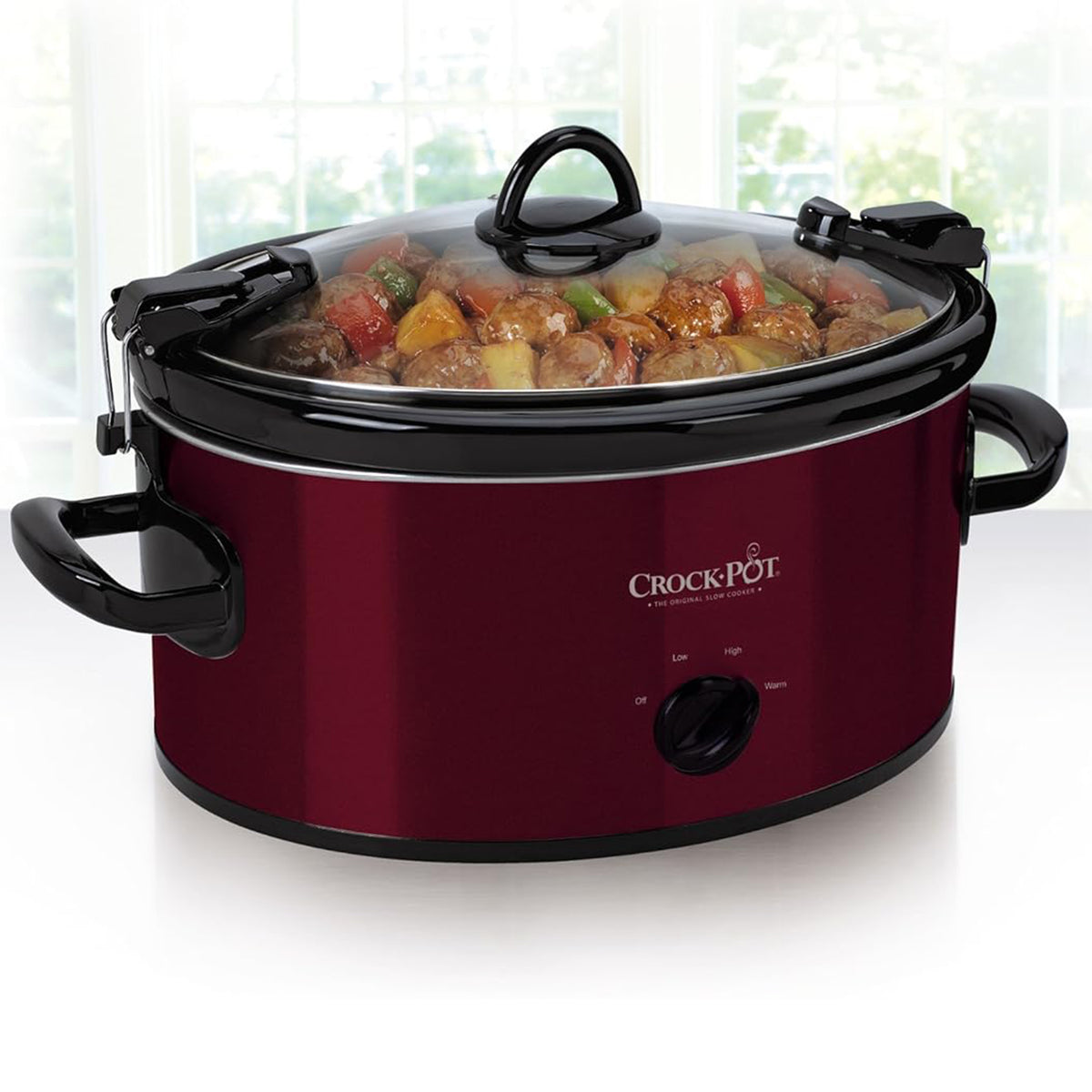 Crock-Pot Cook and Carry Manual Slow Cooker for Travel & Home, 6 Qt (Open Box)