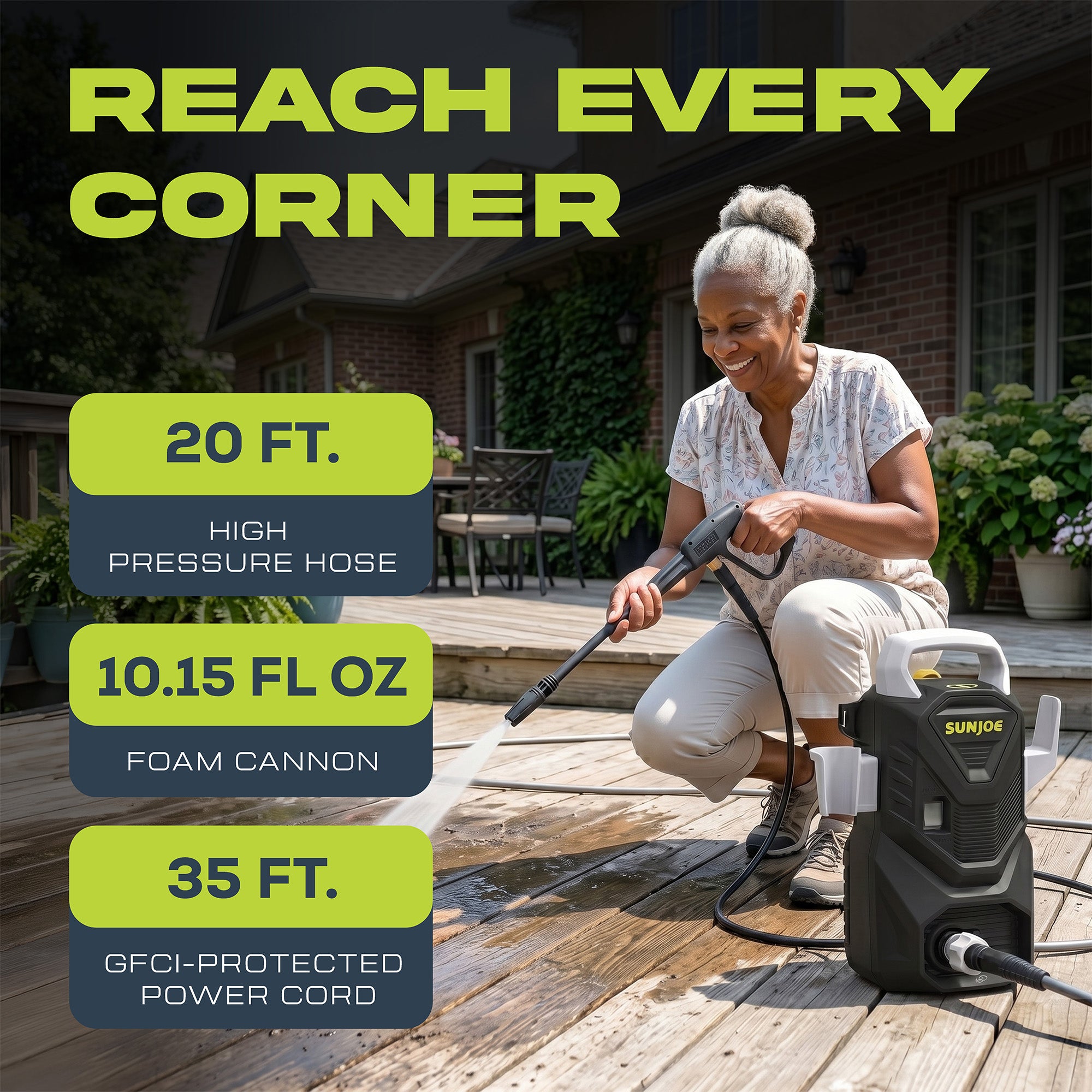 Sun Joe Electric Pressure Washer with Foam Cannon, 1500 PSI, 1.1 GPM (For Parts)