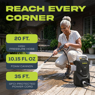 Sun Joe Electric Pressure Washer with Foam Cannon, 1500 PSI, 1.1 GPM (For Parts)