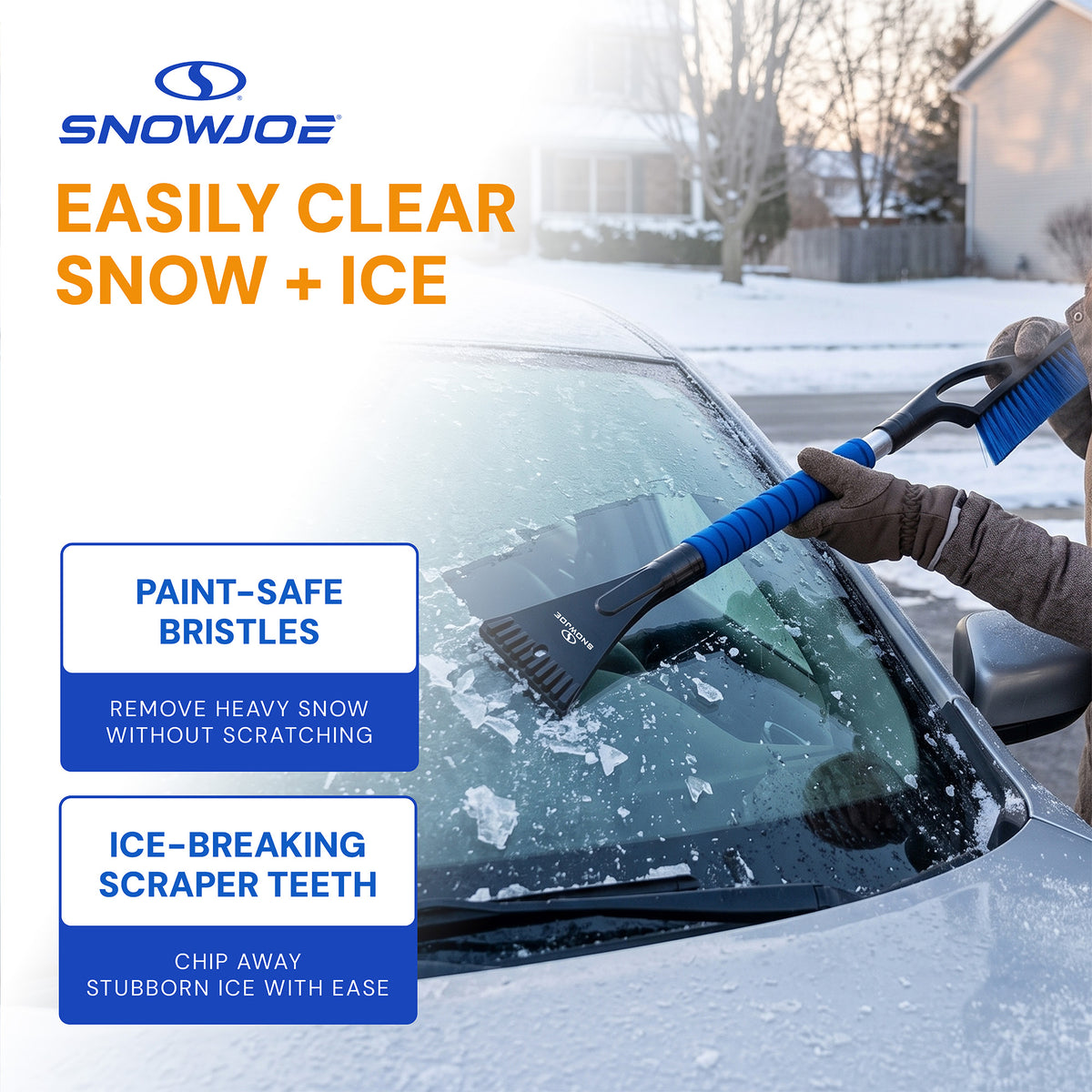 Snow Joe 27" Snow Brush and Ice Scraper for Car Windshield, 2 Pack, SJEG-SB27X2 - VMInnovations