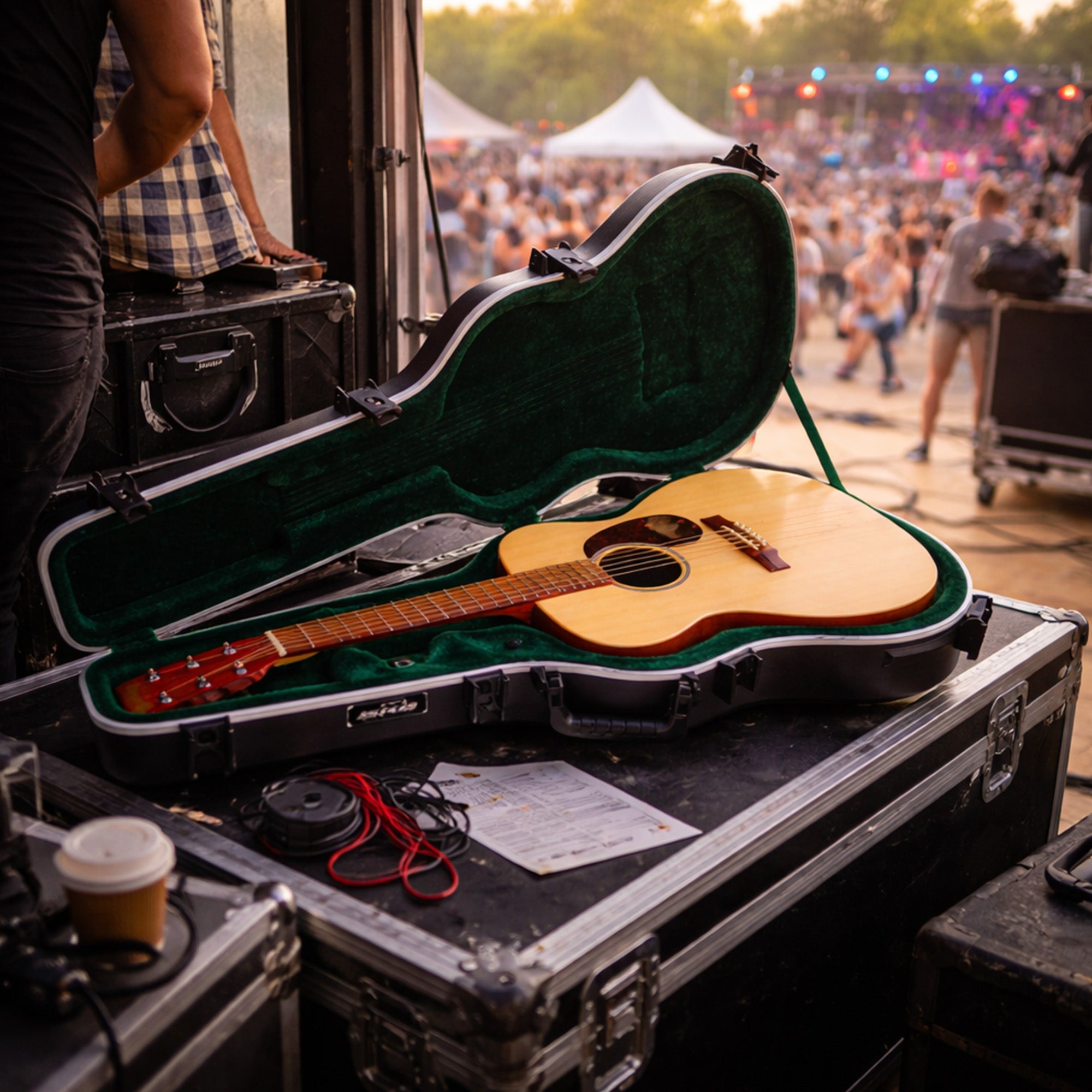 SKB Hardshell Travel Guitar Case for Martin 000 Acoustic Guitars with TSA Latch - VMInnovations