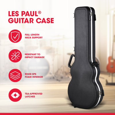 SKB Hardshell Travel Case for Les Paul Type Electric Guitars or Replicas, Black - VMInnovations