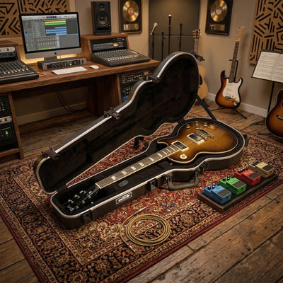 SKB Hardshell Travel Case for Les Paul Type Electric Guitars or Replicas, Black - VMInnovations