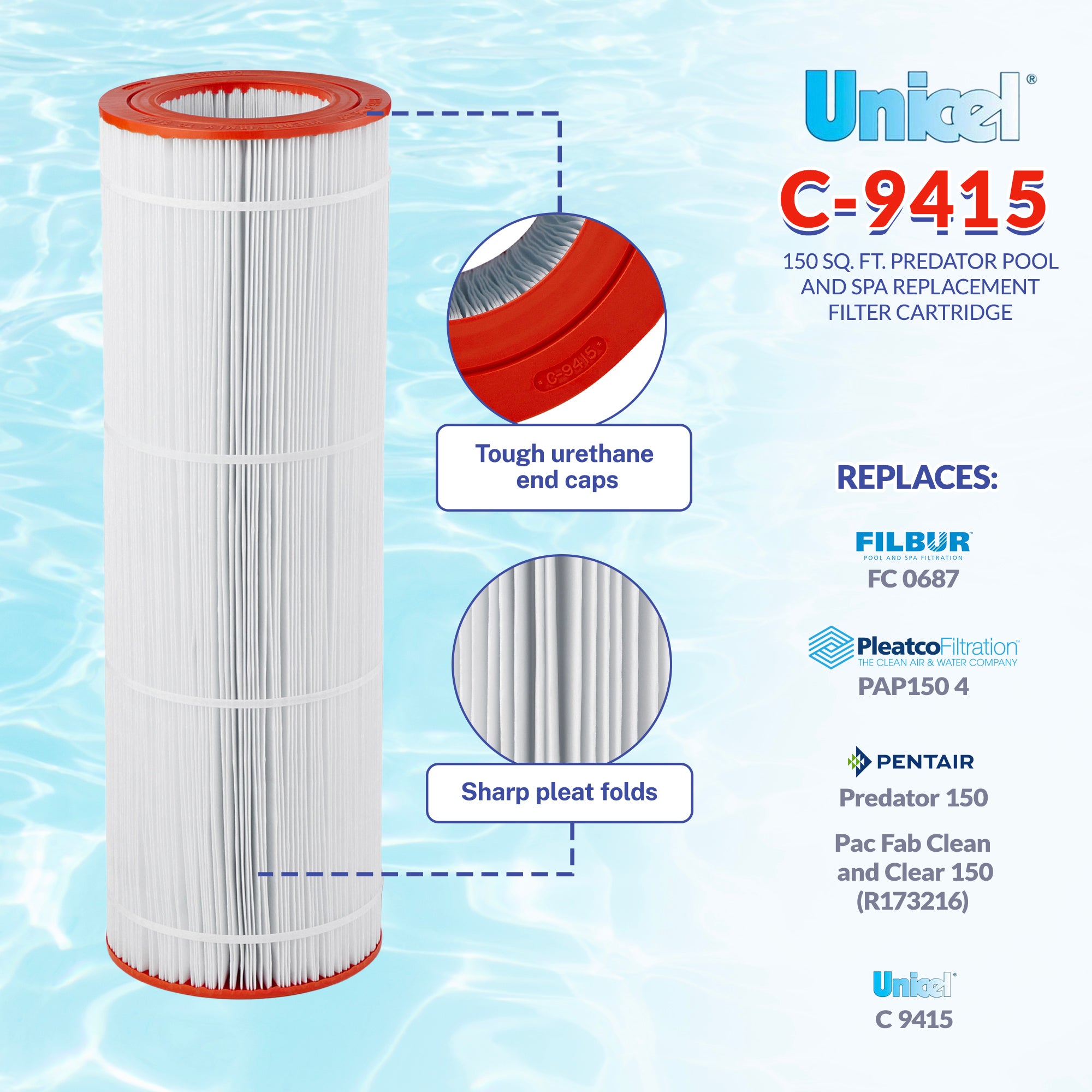 Unicel 150 Sq. Ft. Predator Pool and Spa Replacement Filter Cartridge (Used)