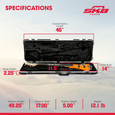 SKB Cases 1SKB-44 Electric Bass Guitar Hard Case for P and Jazz Style Bass - VMInnovations
