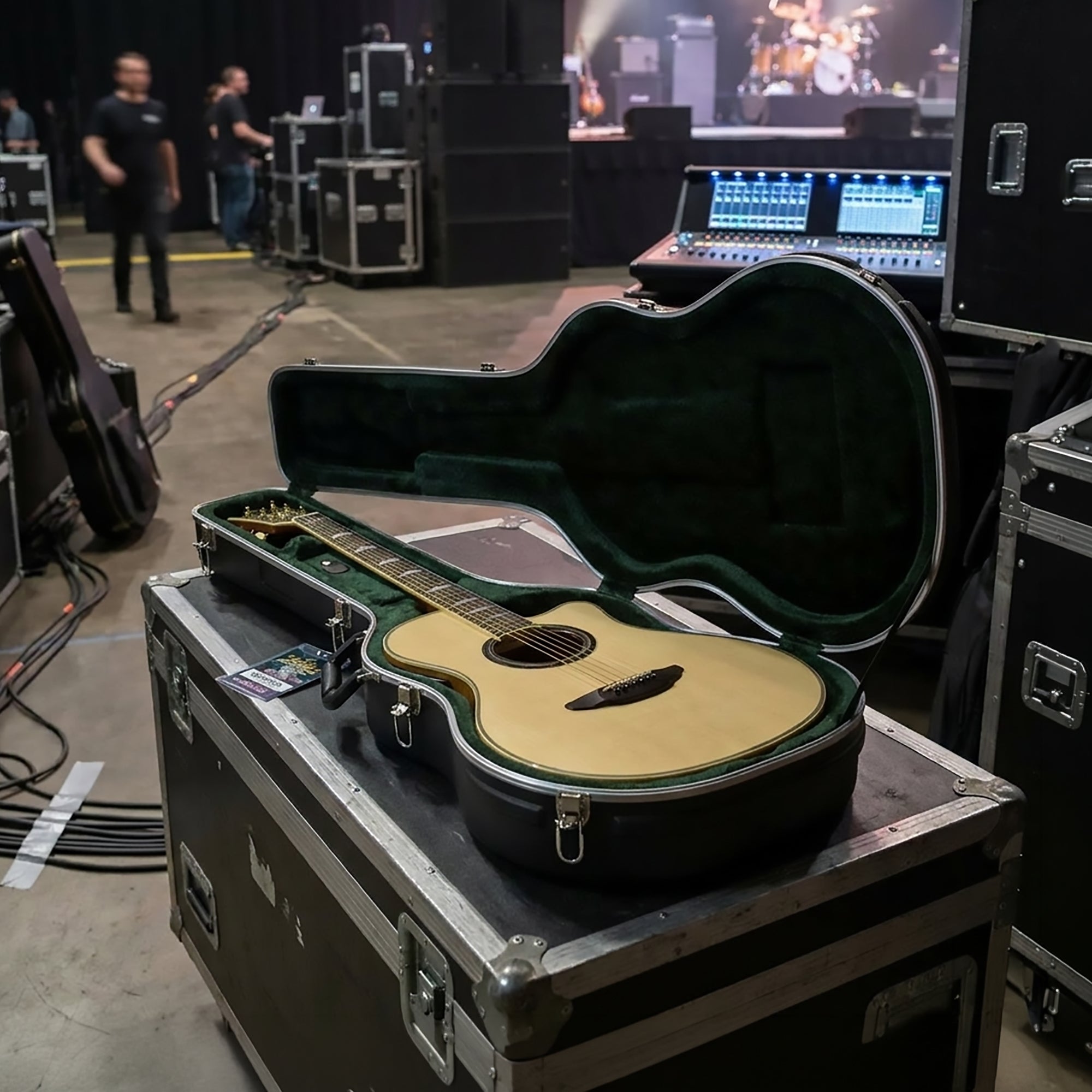 SKB Hardshell Travel Case for Thin-Line Acoustic or Electric Guitars, Black - VMInnovations