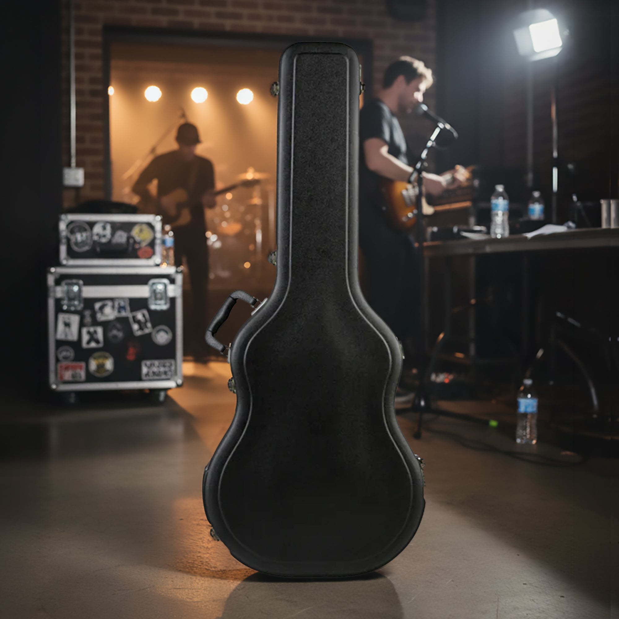 SKB Hardshell Travel Case for Thin-Line Acoustic or Electric Guitars, Black - VMInnovations