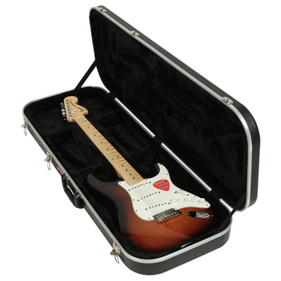SKB Hardshell Rectangular Travel Case for Electric Guitars with Latches, Black - VMInnovations