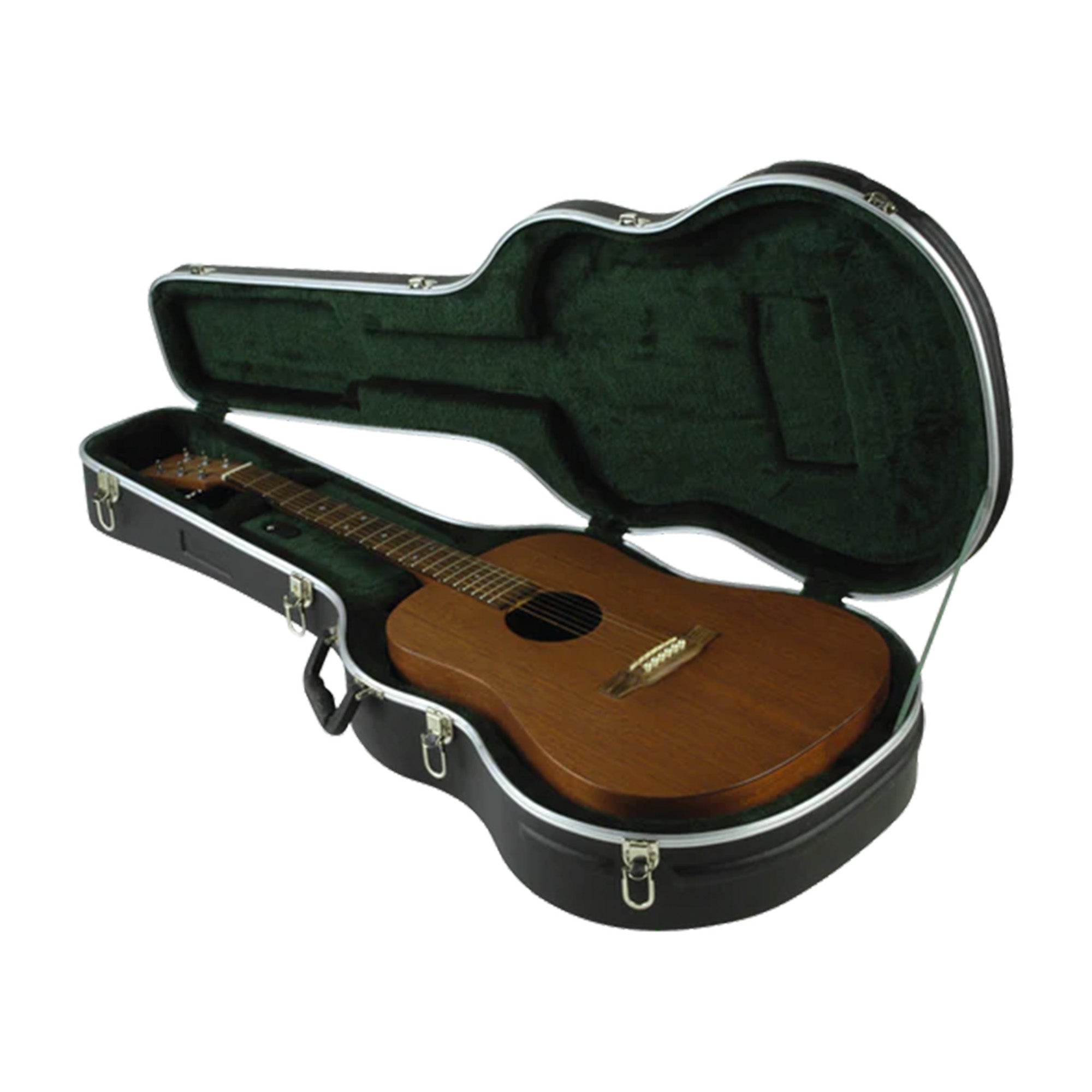 SKB Hardshell Economy Travel Guitar Case for Dreadnought Acoustic Guitars, Black - VMInnovations