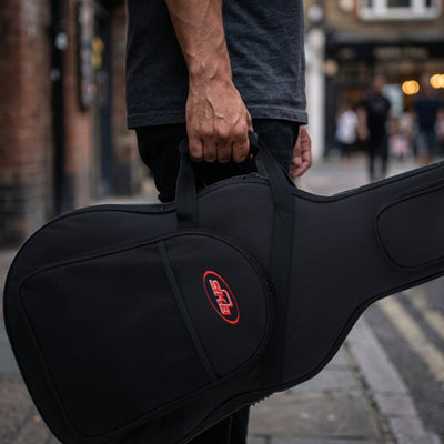 SKB Soft Case Travel Guitar Case for Dreadnought Acoustic Style Guitars, Black - VMInnovations