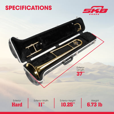 SKB Hardshell Travel Instrument Case for Small Bore Straight Tenor Trombones - VMInnovations