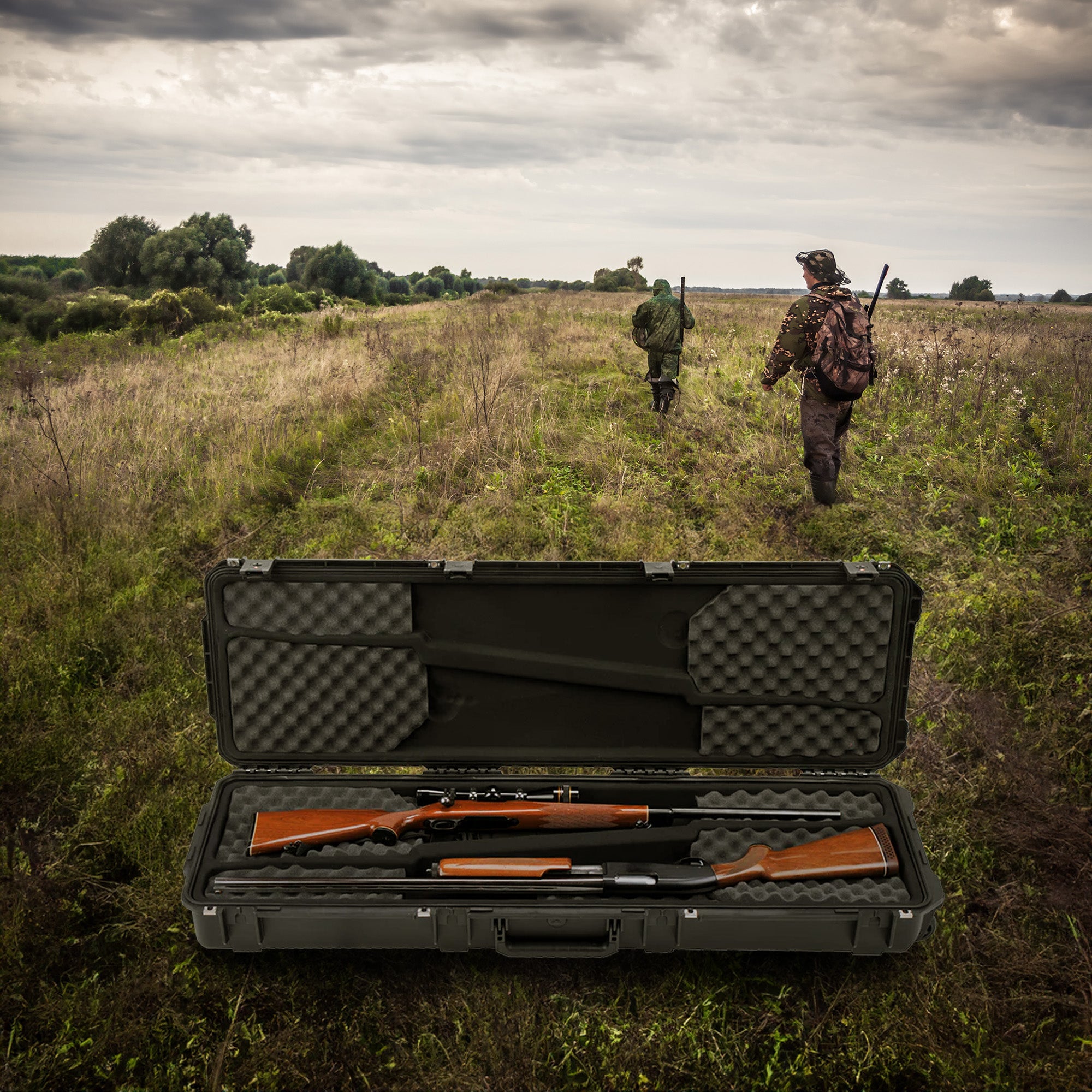 SKB Cases iSeries 3i-5014-DR Double Rifle Case with Hard Plastic Exterior, Black - VMInnovations