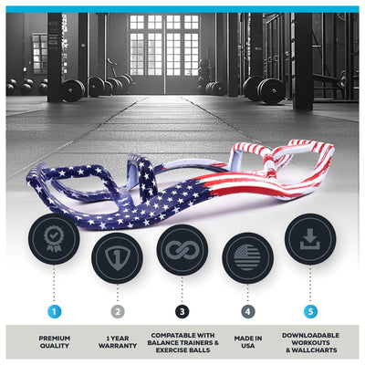 BOSU Helm Push Up Bar, Portable Workout Exercise Equipment, Patriot Collection