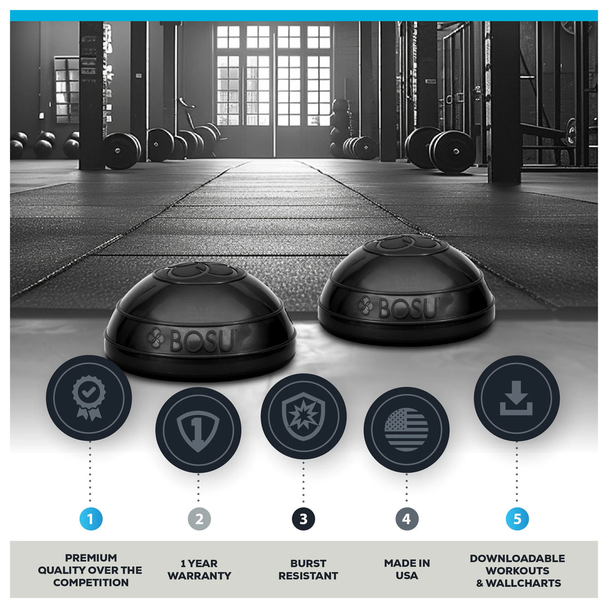 BOSU 6.5" Balance Pods, Stability Exercise Workout Equipment, 2 Pack (Open Box)
