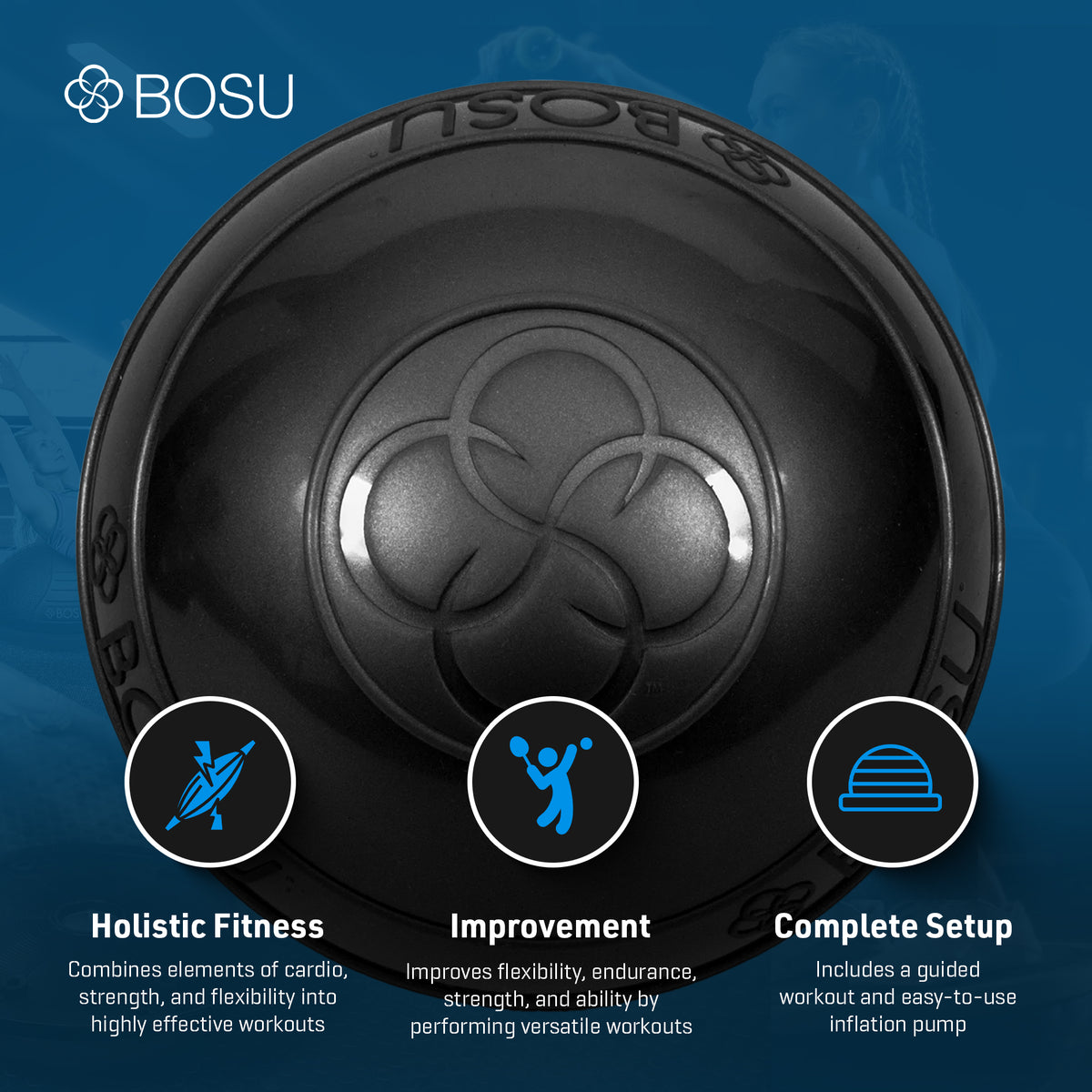 BOSU 6.5" Balance Pods, Stability Exercise Workout Equipment, 2 Pack (Open Box)