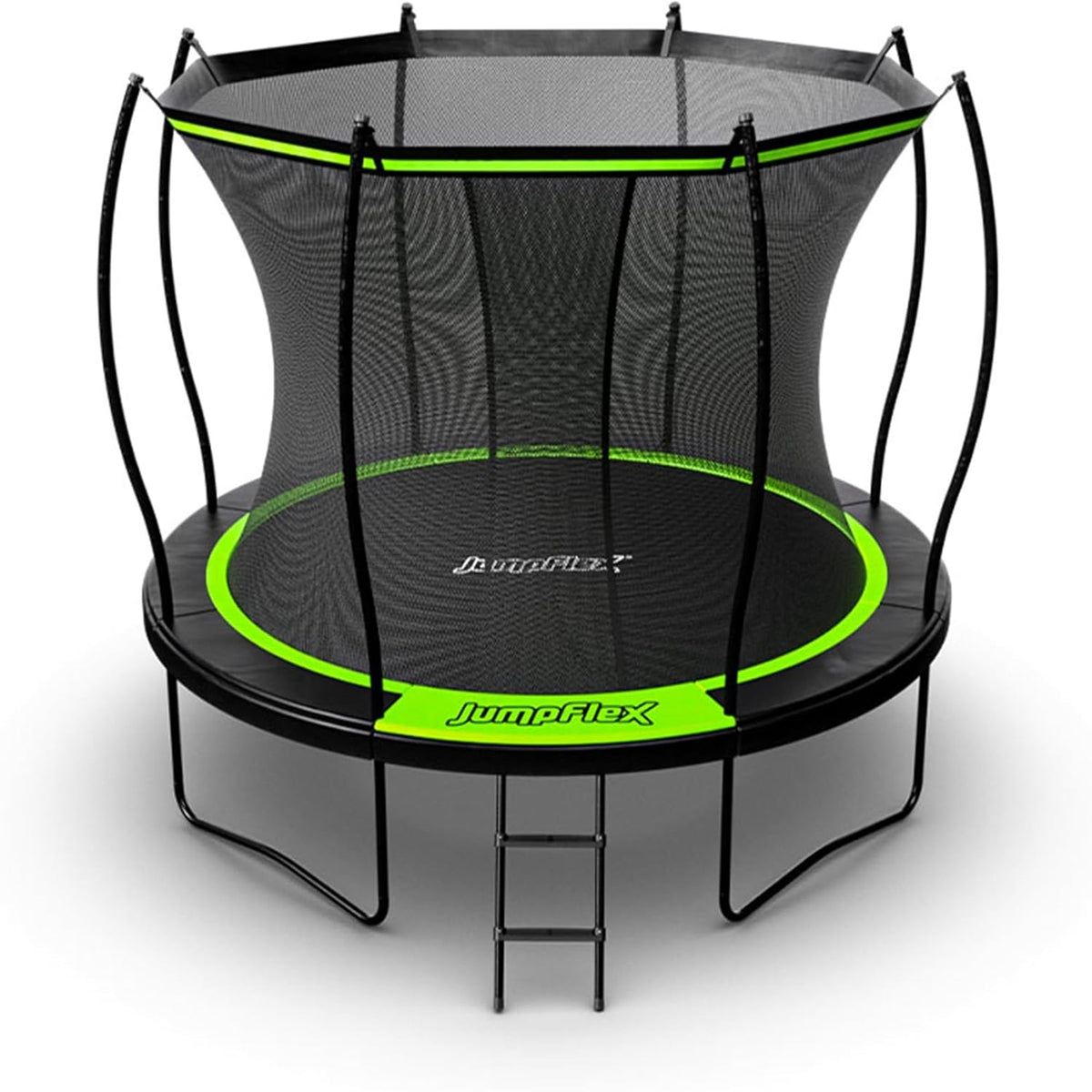 Jumpflex FLEX 10' Trampoline, Outdoor Play Equipment with PROJAM Basketball Hoop