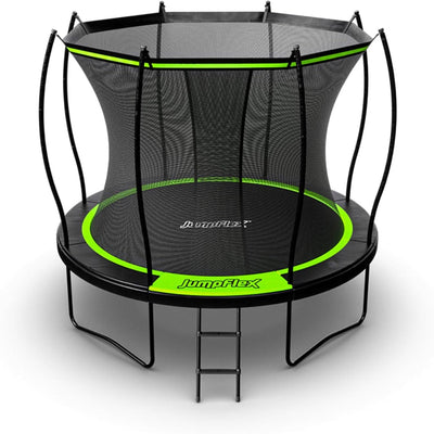Jumpflex FLEX 10' Trampoline, Outdoor Play Equipment with PROJAM Basketball Hoop