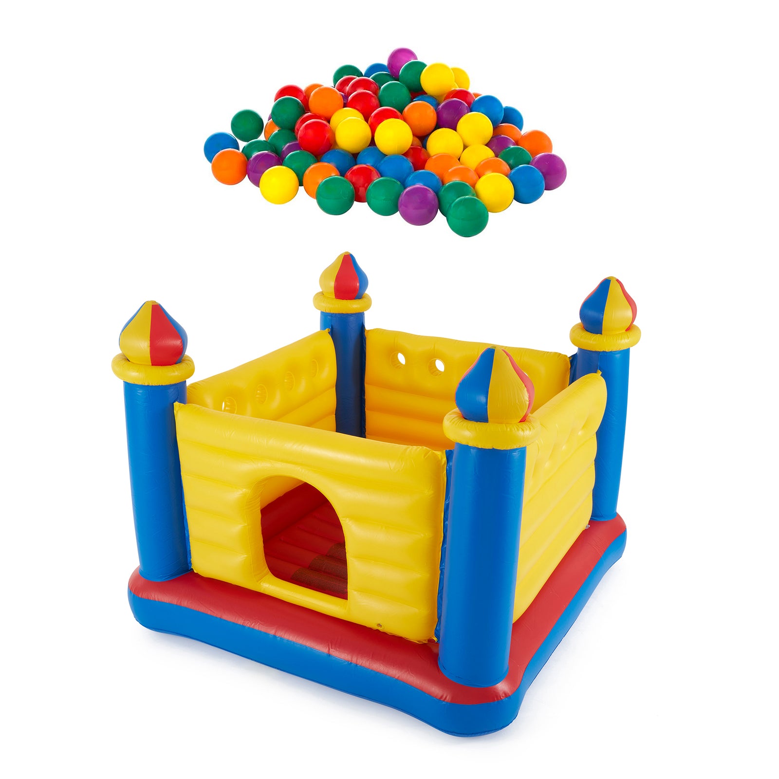 Intex Inflatable Jump O Lene Ball Pit Outdoor Castle Bouncer w/ 100 Play Balls - VMInnovations