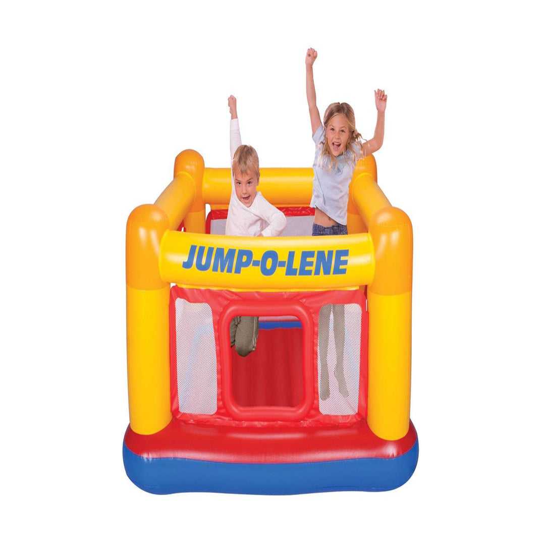 Intex Inflatable Jump-O-Lene Ball Pit Bouncer Bounce House w/ 100 Play Balls