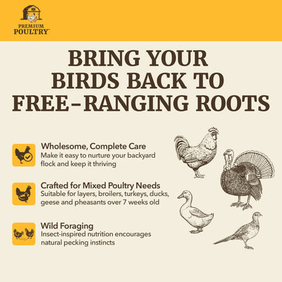 Premium Poultry All Flocks Feed Pellets, Protein for Mixed Flocks, 40 lb, 2 Pack