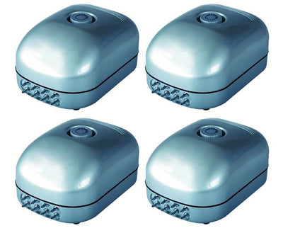 (4) NEW HYDROFARM AAPA25L Commercial Pond Air Pumps 8 Outlets 25 LPM Hydroponics