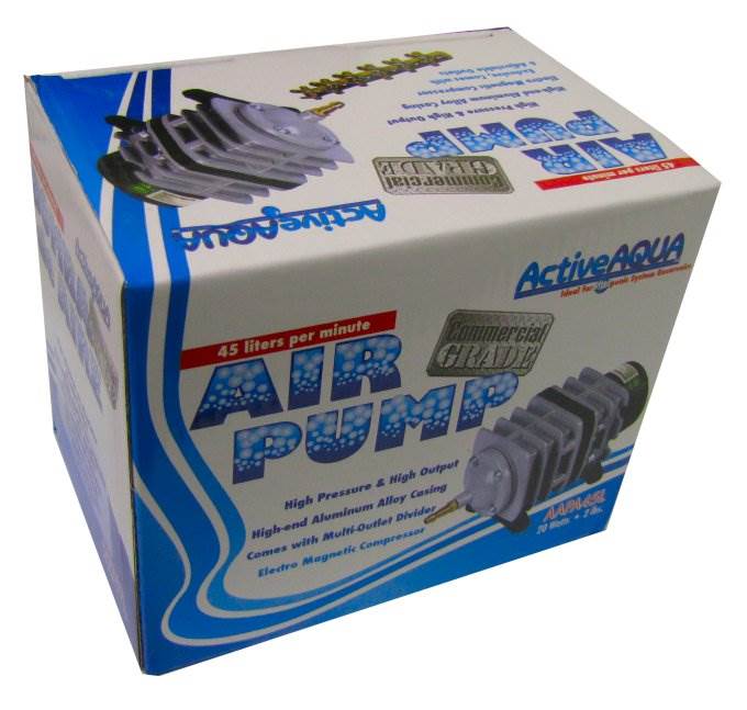 Hydrofarm Active Aqua AAPA45L 45 LPM Electrical Air Pump w/ 6 Outlets, (2 Pack)