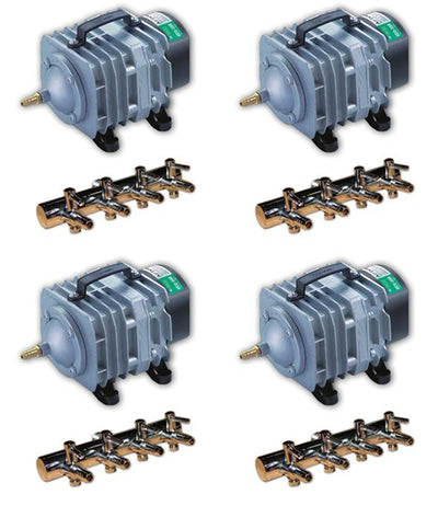 Active Aqua AAPA45L 45 LPM Electrical Air Pump w/ 6 Outlets, (4 Pack) - VMInnovations