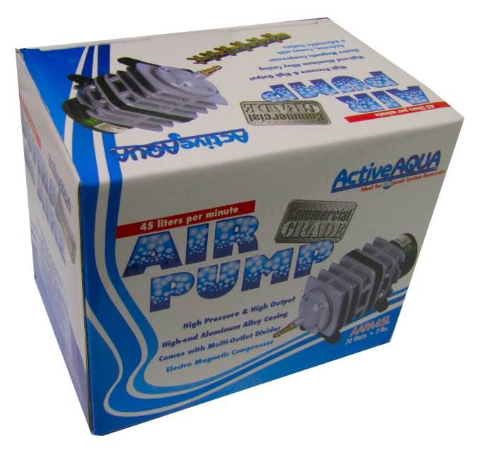 Active Aqua AAPA45L 45 LPM Electrical Air Pump w/ 6 Outlets, (4 Pack) - VMInnovations