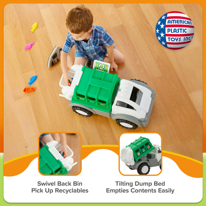American Plastic Toys Giant Recycling Truck Toy for Kids Ages 2 Years and Up - VMInnovations
