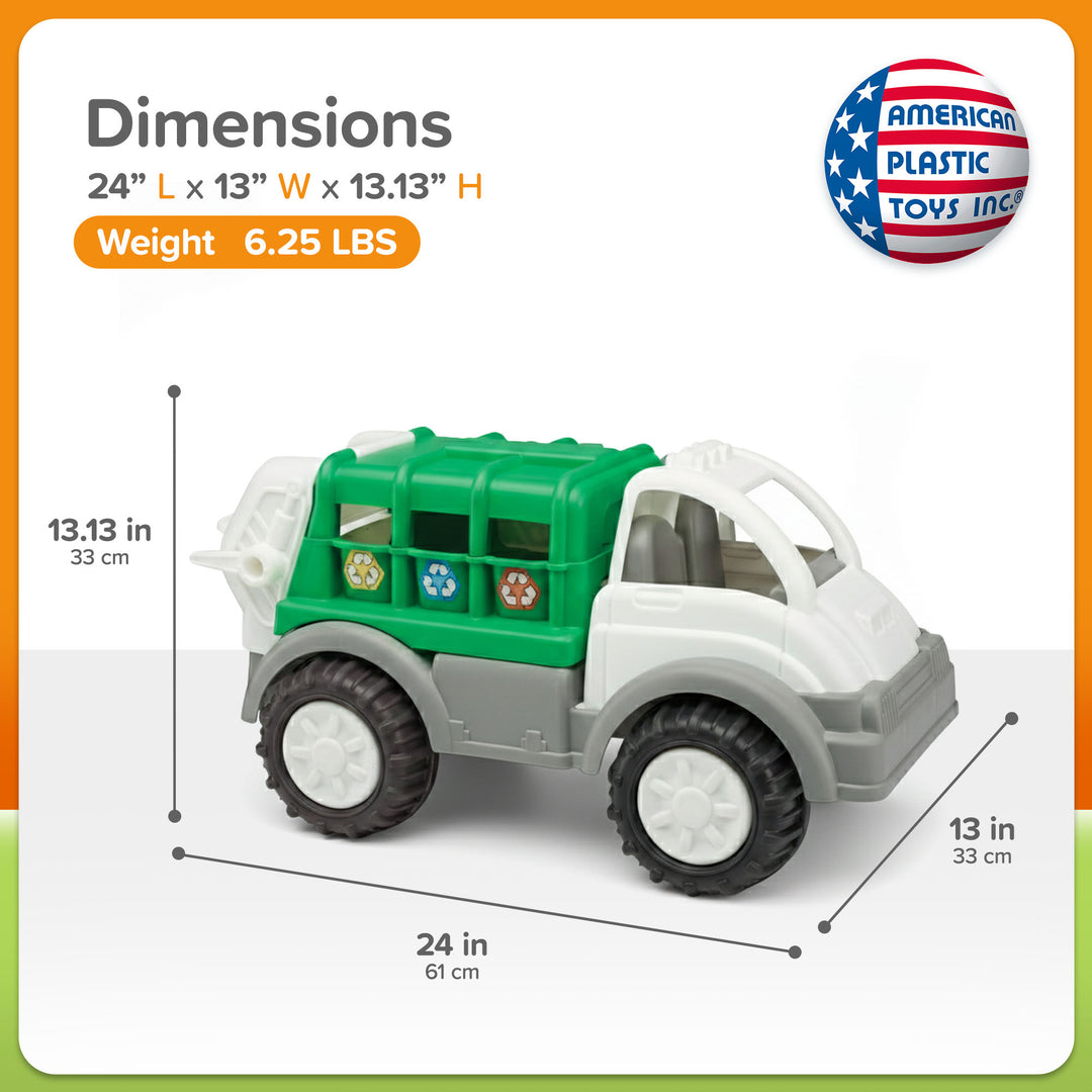 American Plastic Toys Giant Recycling Truck Toy for Kids Ages 2 Years and Up - VMInnovations