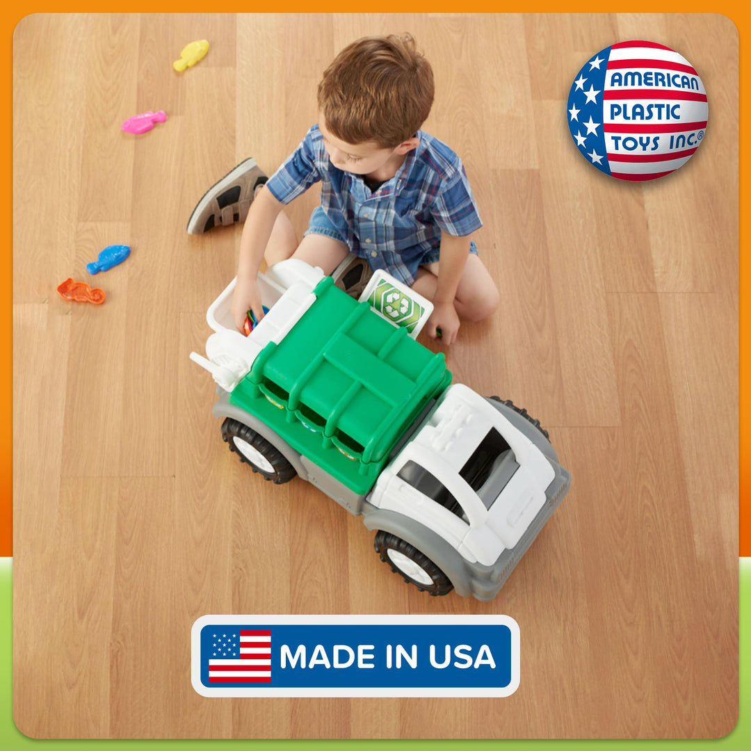 American Plastic Toys Giant Recycling Truck Toy for Kids Ages 2 Years and Up - VMInnovations