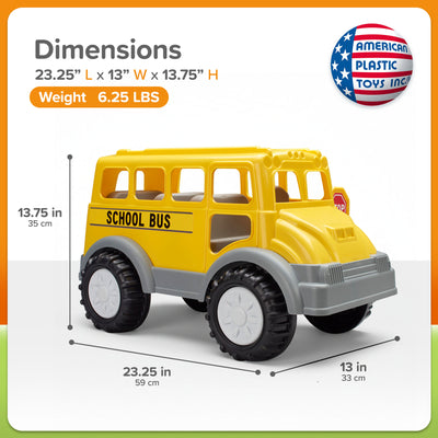 American Plastic Toys Gigantic School Bus Toy for Kids Ages 2 Years and Up - VMInnovations