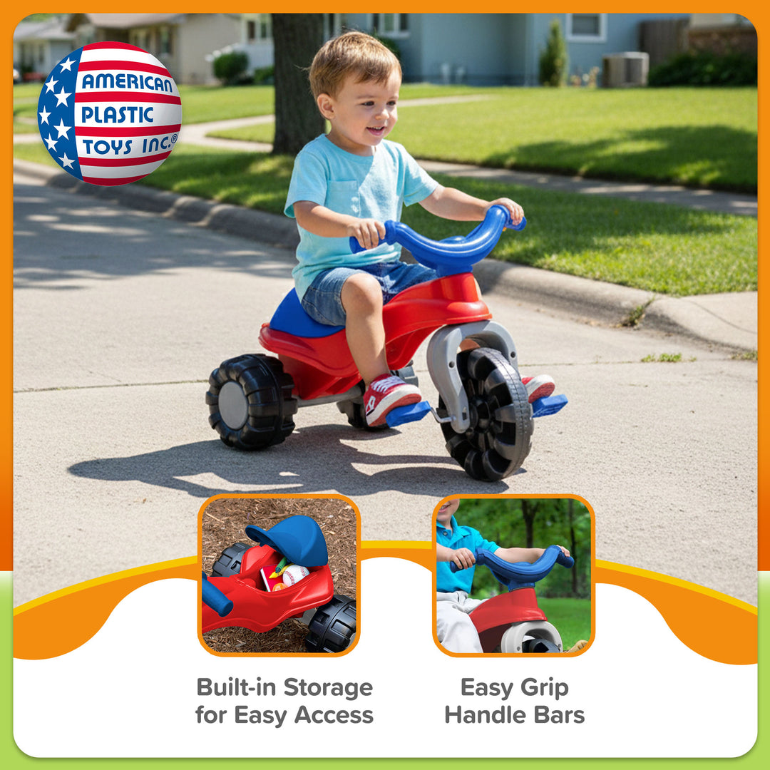 American Plastic Toys Super Trike, Kids' Ride On Tricycle with Storage Seat - VMInnovations