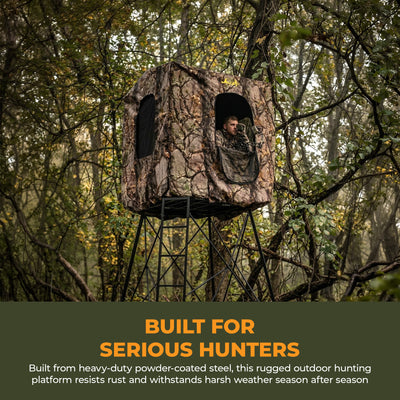 Muddy Ground Blind Platform, 65"L x 65"W Steel Outdoor Hunting Trap (Open Box)