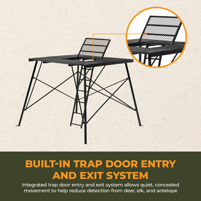 Muddy Ground Blind Platform, 65"L x 65"W Steel Outdoor Hunting Trap (Open Box)