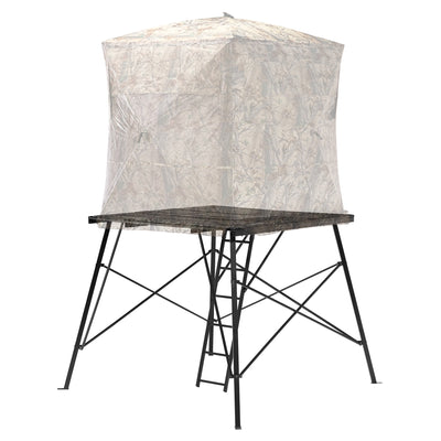 Muddy Ground Blind Platform, 65"L x 65"W Steel Outdoor Hunting Trap (Open Box)