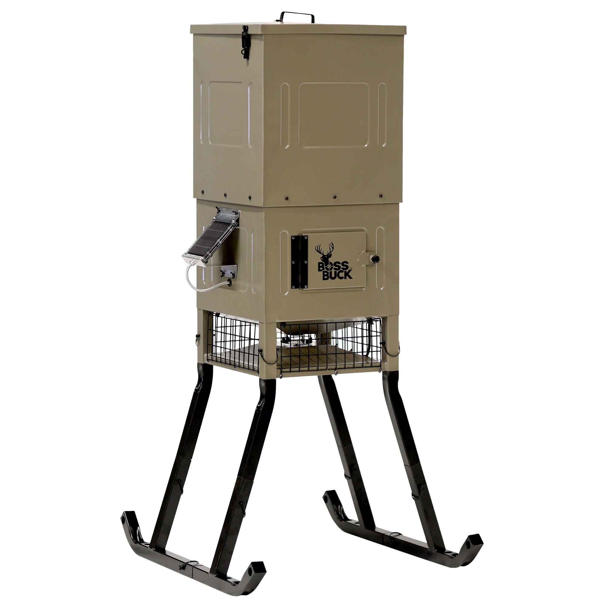Boss Buck Stand & Fill Sled Feeder with Evolution Spin Plate, 300 Pound Capacity - VMInnovations