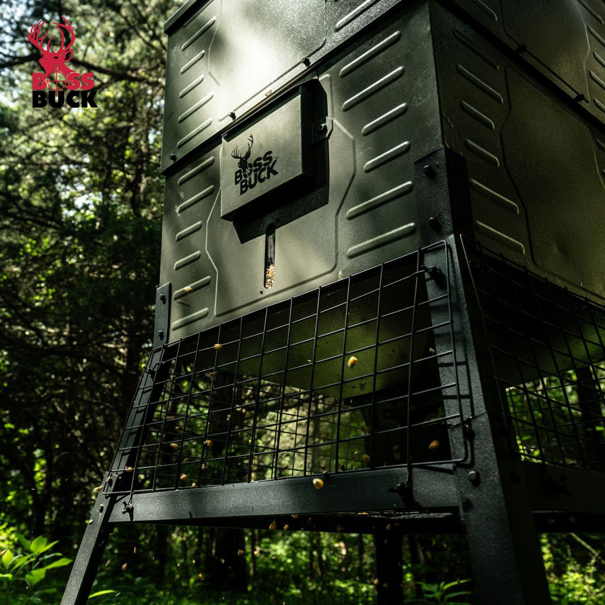 Boss Buck Stand & Fill Sled Feeder with Evolution Spin Plate, 300 Pound Capacity - VMInnovations