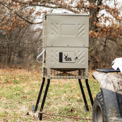 Boss Buck Stand & Fill Sled Feeder with Evolution Spin Plate, 600 Pound Capacity - VMInnovations
